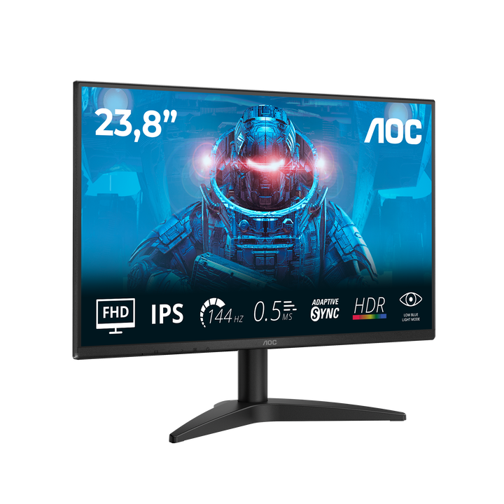 AOC 24B36X Monitor 24" FHD, 120Hz, IPS, 1ms MPRT, Adaptive Sync. (1920x1080, 1x HDMI 1.4, 1x DP 1.4), Negro