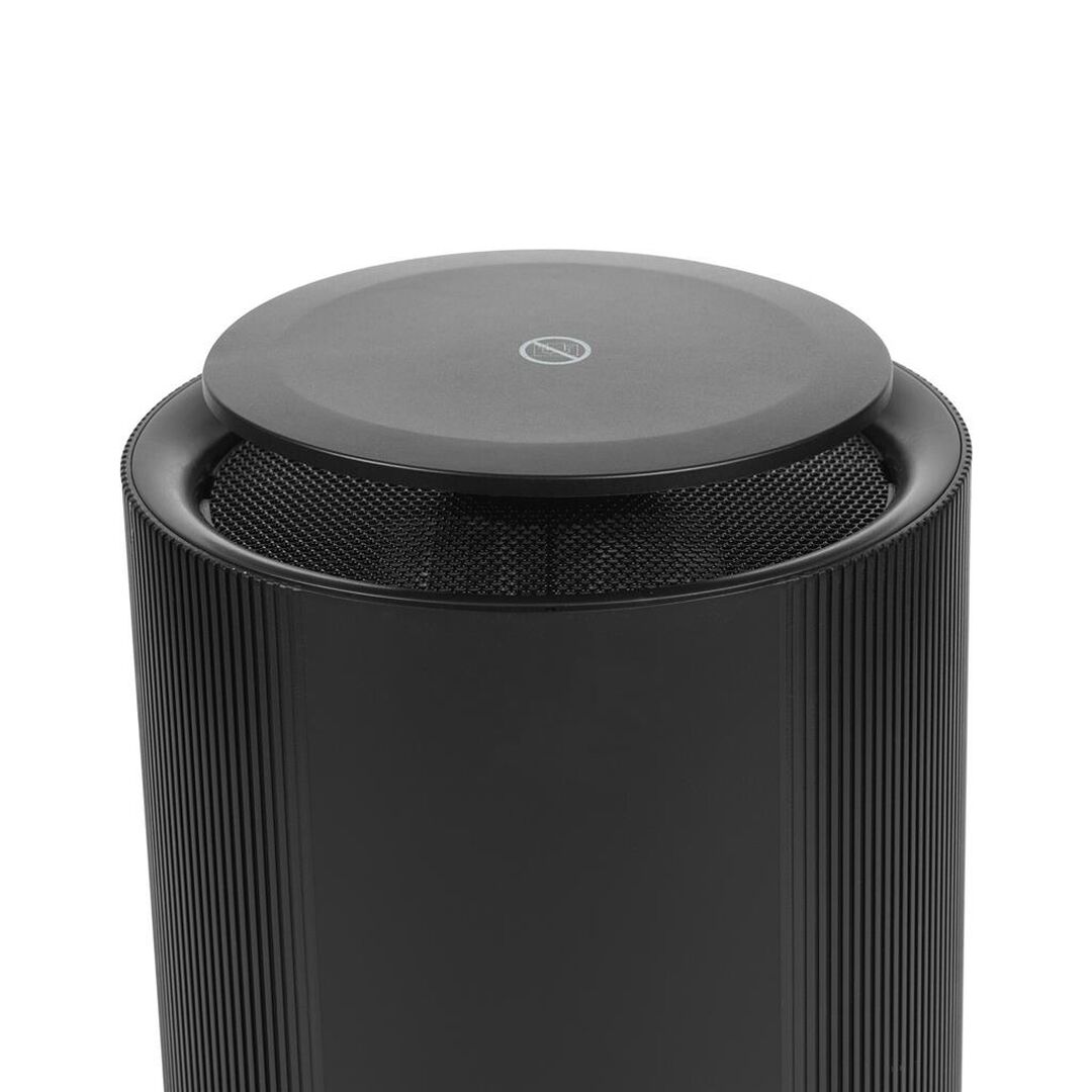 Calefactor cerámico 360° con panel de cristal Smart, controlado por app, Control Manual, por Smartphone o Voz, App Gratuita. 1800W de potencia para habitaciones de 25 m². Termostato ajustable y funcionalidad inteligente