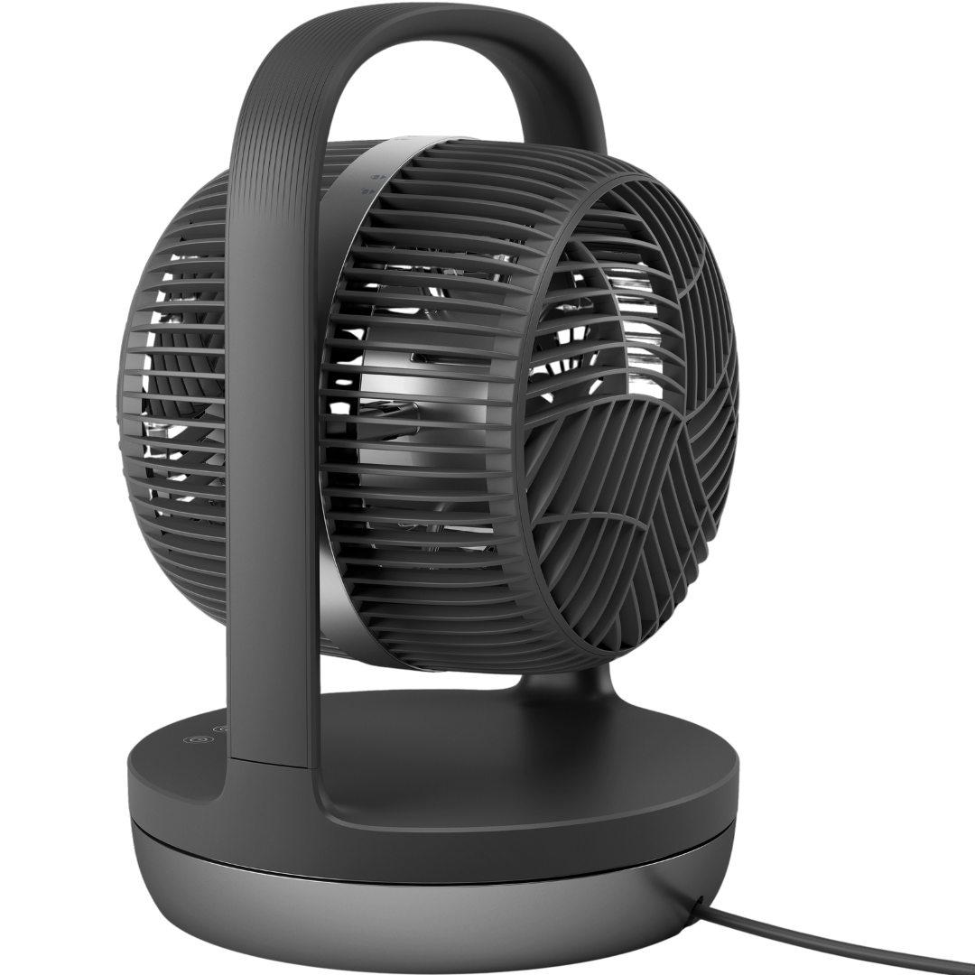 Ventilador de mesa serie 3000* Rotación automáctica* 3 modos de ventilación* Diseño premium*  Color negro & Plata*