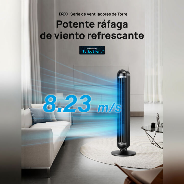 El Dreo Cruiser TF611S es el ventilador de torre perfecto para quienes buscan potencia, silencio y conectividad inteligente. Con WiFi, 9 velocidades, 4 modos, y un dise&ntilde;o elegante de 107 cm, ofrece un flujo de aire potente y silencioso (desde 25 dB) para refrescar cualquier espacio. Ideal para dormitorios, oficinas y salones.