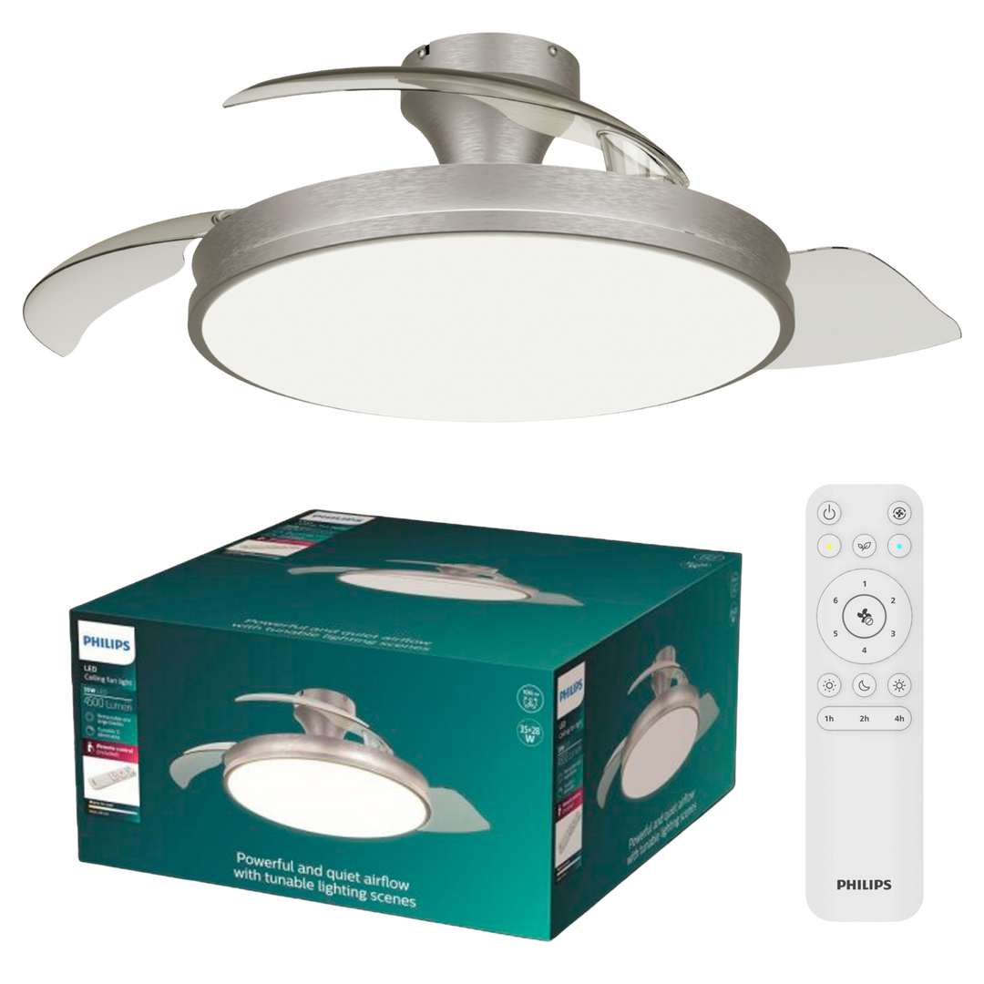 Ventilador Plegable de Techo Atlas DC N&iacute;quel