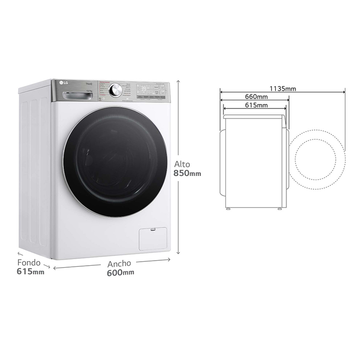 Lava-secadora 13 kg/7 kg con AI DD, TurboWash, autodosificaci&oacute;n, vapor y control Wi-Fi.