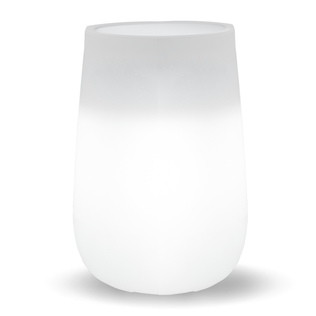 Macetero Camelia high Solar + Bater&iacute;a Luz RGBWW