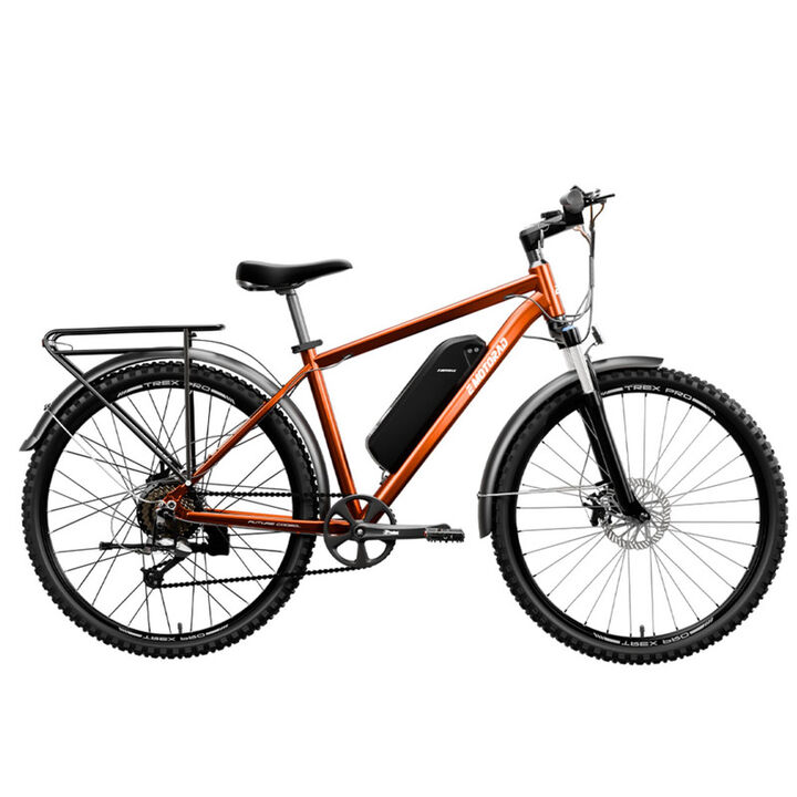 Una resistente Bicicleta el&eacute;ctrica MTB r&iacute;gida con un estructura de acero paso a paso, dise&ntilde;ado para paseos c&oacute;modos por la ciudad y senderos ligeros. Impulsado por un motor de 36V 250W con 5 niveles de asistencia al pedaleo, entrega hasta Alcance de 35 kil&oacute;metros en PAS. Caracter&iacute;sticas Neum&aacute;ticos 27,5&rdquo;, suspensi&oacute;n delantera, y frenos de disco con corte autom&aacute;tico para un viaje suave y seguro. Ideal para jinetes 5 a 6 pies con un Capacidad de carga de 110 kg.