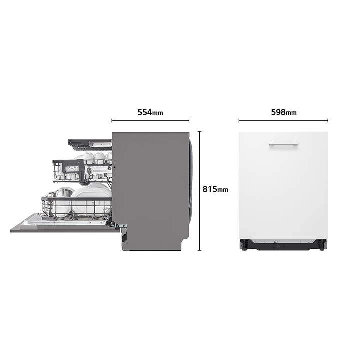 Lavavajillas integrable LG 14 cubiertos con TrueSteam, QuadWash y conectividad ThinQ