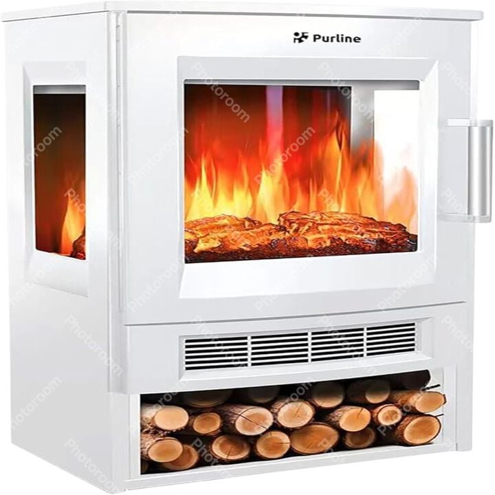 La CHE-720 W es un modelo de suelo cuyo dise&ntilde;o imita el estilo tradicional de las estufas de le&ntilde;a, contiene el efecto de llama LED, el efecto le&oacute;n y tres cristales para una mejor visi&oacute;n del fuego LED.