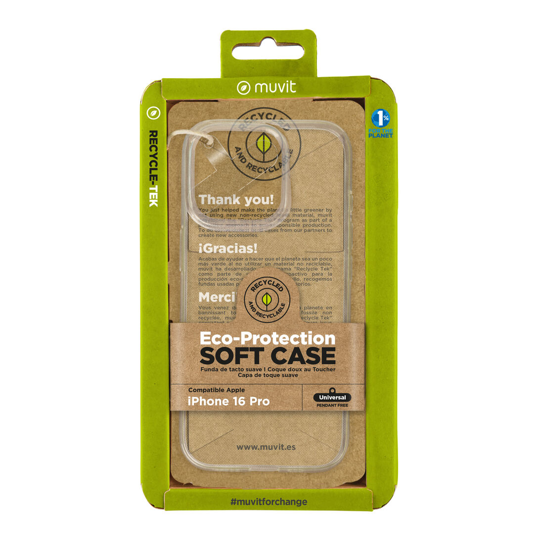 La protecci&oacute;n del medio ambiente es, hoy en d&iacute;a, una preocupaci&oacute;n en todo momento, junto a la preocupaci&oacute;n de proteger nuestro Smartphone. Con las fundas recycletek de muvit for change, proponemos una gama de fundas reciclables, fabricadas con fundas usadas y viejas. Una manera responsable de proteger nuestro smartphone. Porque contribuir en la lucha contra la contaminaci&oacute;n y proteger nuestro eco sistema, debe formar parte de nuestros gestos cotidianos.