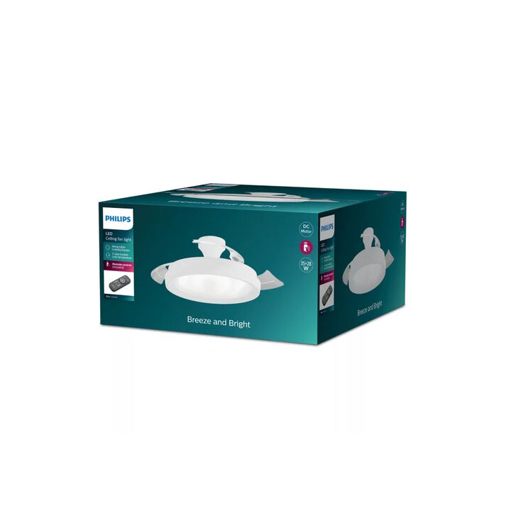 Ventilador de techo modelo Bliss Blanco Cielo Estrellado 2025 .

Haz que tu hogar resulte más agradable con la brisa y la luz adecuadas. Con solo un par de clics en el mando a distancia, el ventilador de techo retráctil con luz LED de Philips te brinda al mismo tiempo la iluminación y el frescor que necesitas del ventilador. El ventilador con aspas transparentes retráctiles no crea sombras molestas en el techo y, además, las aspas se pueden plegar cuando el ventilador no está en uso. Con todas las ventajas de EyeComfort y la luz ajustable SceneSwitch, satisface todas las necesidades de iluminación para tu espacio

Adecuado para habitaciones hasta 15 m².