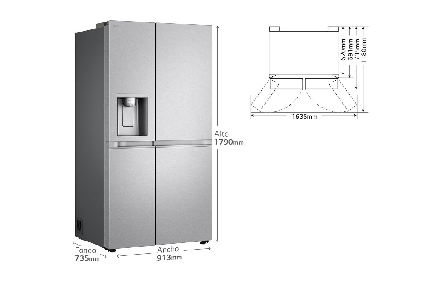 Frigor&iacute;fico Side by Side 623 L sin toma de agua, DoorCooling+, Fresh Converter y Wi-Fi.