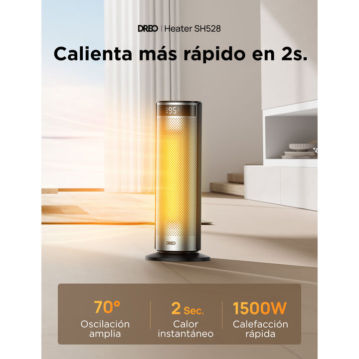 Con este calentador Dreo que se adapta a todas partes podr&aacute;s mantener un control de la temperatura id&oacute;neo para el hogar. Funciona de forma segura y podr&aacute;s disponer de una tranquilidad acogedora ya que podr&aacute;s tener silencio y calor y no escoger entre una o la otra.