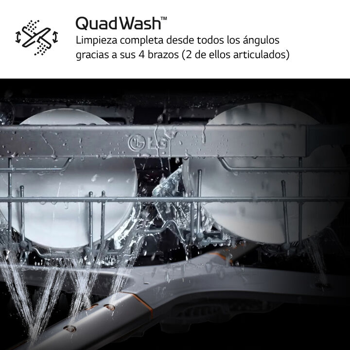 Lavavajillas integrable LG 14 cubiertos con TrueSteam, QuadWash, EasyRackPlus y Wi-Fi ThinQ