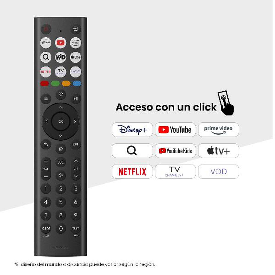 Smart TV 40A4Q HD 40 pulgadas, Serie A4Q. Tevisión con Modo Juego
Deportes IA, Sonido Dolby DTS HD, Alto contraste, VIDAA U6, función compartir en el televisor, DVB - T2, Auto ordenación de los canales TDT