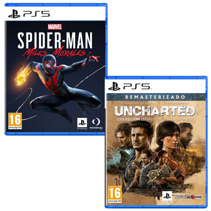 Pack Videojuego Marvel's Spider-Man Miles Morales PS5 + Uncharted: Colecci&oacute;n Legado de los Ladrones PS5