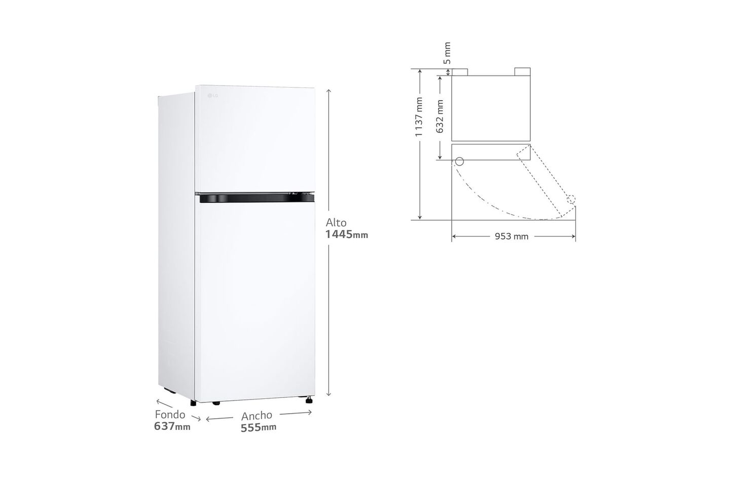 Frigor&iacute;fico 2 puertas 217 L, blanco, Total No Frost, LINEAR Cooling y filtro de carb&oacute;n.