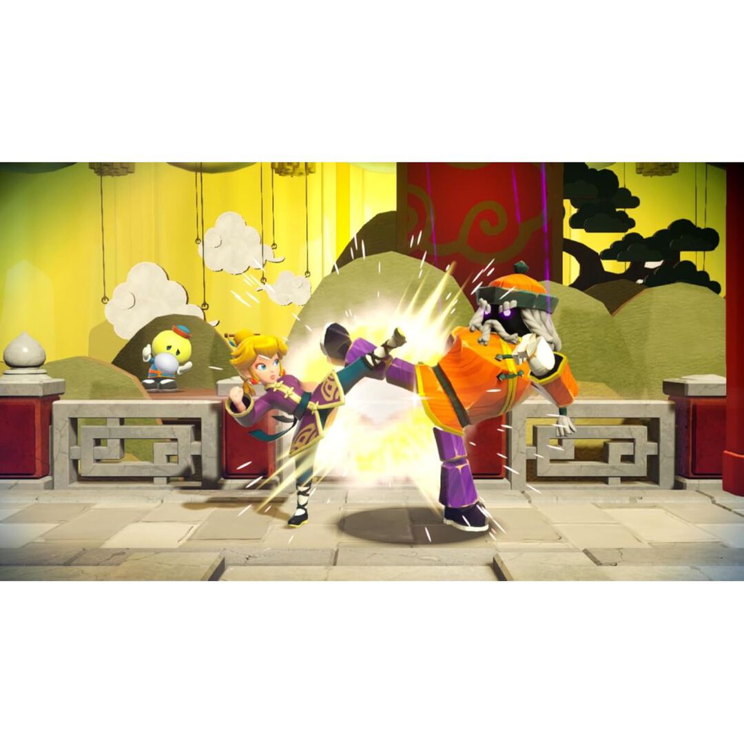 PRINCESS PEACH SHOWTIME! NINTENDO SWITCH VERSI&Oacute;N ESPA&Ntilde;OLA

El escenario est&aacute; listo para que vivas una gran aventura en Princess Peach: Showtime! para Nintendo Switch!

&iexcl;La princesa Peach acapara todos los focos!

La princesa Peach y sus amigos llegan al Teatro Esplendor para disfrutar del espect&aacute;culo, pero la malvada Grape y la Compa&ntilde;&iacute;a Mala&uacute;va irrumpen en escena y se adue&ntilde;an del lugar. La obra perfecta se convierte en tragedia, as&iacute; que... &iexcl;Peach deber&aacute; luchar para sacar la funci&oacute;n adelante y que no se cierre el tel&oacute;n!

Una obra muy lucida

&iexcl;Usa la cinta que Peach recibe de manos de Lucy, la guardiana del teatro, para enfrentarte a la Compa&ntilde;&iacute;a Mala&uacute;va y salvar a los int&eacute;rpretes!
Transformaciones sensacionales

Al transformarse, Peach obtiene nuevas habilidades. Como espadachina, mantendr&aacute; a raya a la Compa&ntilde;&iacute;a Mala&uacute;va a espadazo limpio; como detective, investigar&aacute; las pistas para desenmascarar al culpable. Hay muchos espect&aacute;culos que rescatar, as&iacute; que m&aacute;s transformaciones aguardan entre bambalinas, &iexcl;como la de repostera y la de maestra de kung-fu!