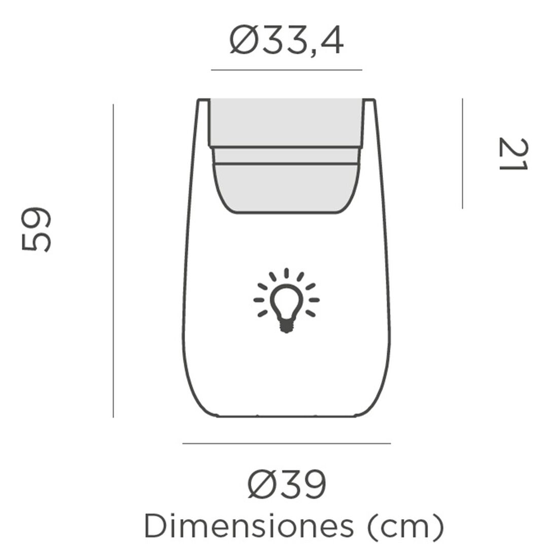 Macetero Camelia high Solar + Bater&iacute;a Luz RGBWW