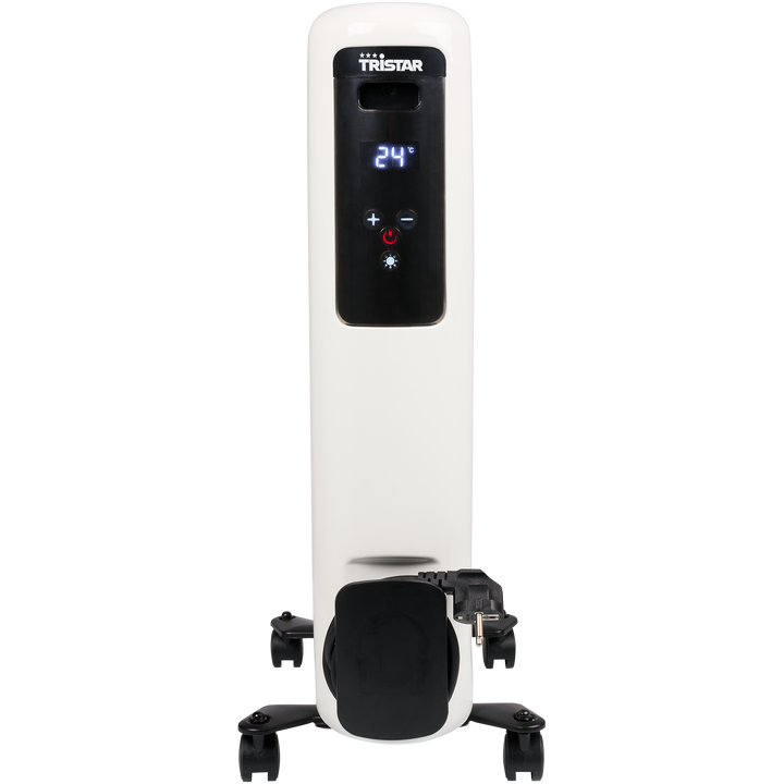 El radiador de aceite Tristar KA-5189 es una soluci&oacute;n de calefacci&oacute;n vers&aacute;til y eficiente para tu hogar. Con 9 aletas y una gama de ajustes de calor que van desde 800 a 1200 a 2000 vatios, este radiador asegura un calor personalizado que se adapta a tus necesidades. Equipado con un termostato ajustable, te permite mantener la temperatura deseada sin esfuerzo. La seguridad es una prioridad, ya que este dispositivo cuenta con protecci&oacute;n contra sobrecalentamiento y antivuelco, brind&aacute;ndote tranquilidad mientras mantiene tu espacio acogedor. Experimenta la comodidad ininterrumpida, ya que este radiador funciona en silencio, proporcionando un calor constante sin ning&uacute;n ruido molesto.