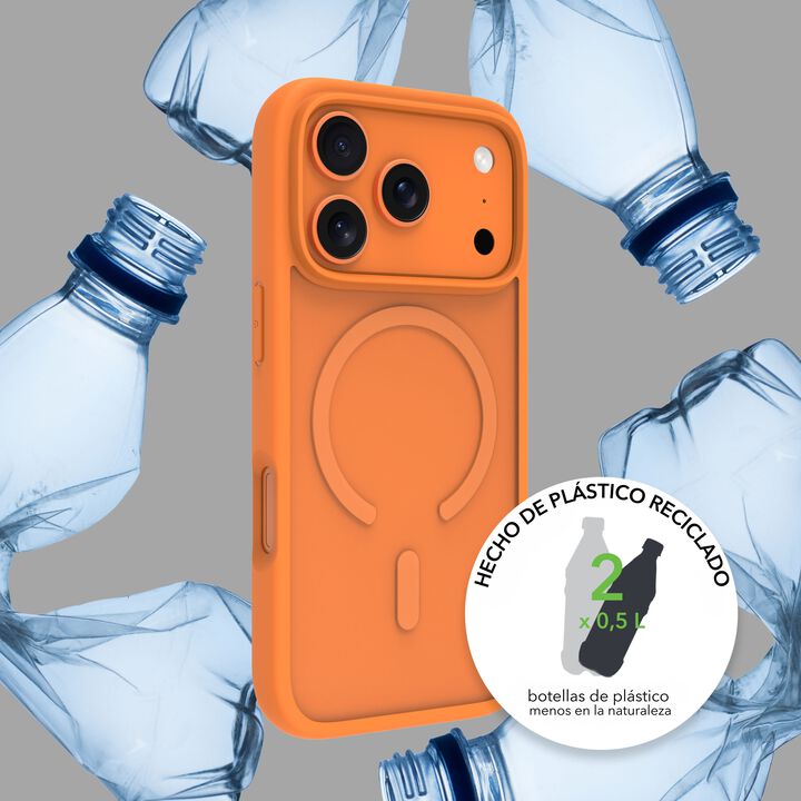 Funda iPhone 17 Pro MS Naranja + ECO PROTECTOR + CARGADOR 30 W - carga r&aacute;pida