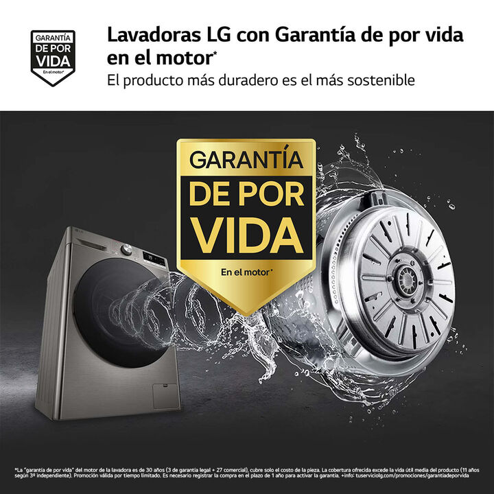 Lavadora 10 kg Inox con IA, TurboWash y vapor Steam+, sin Wi-Fi.