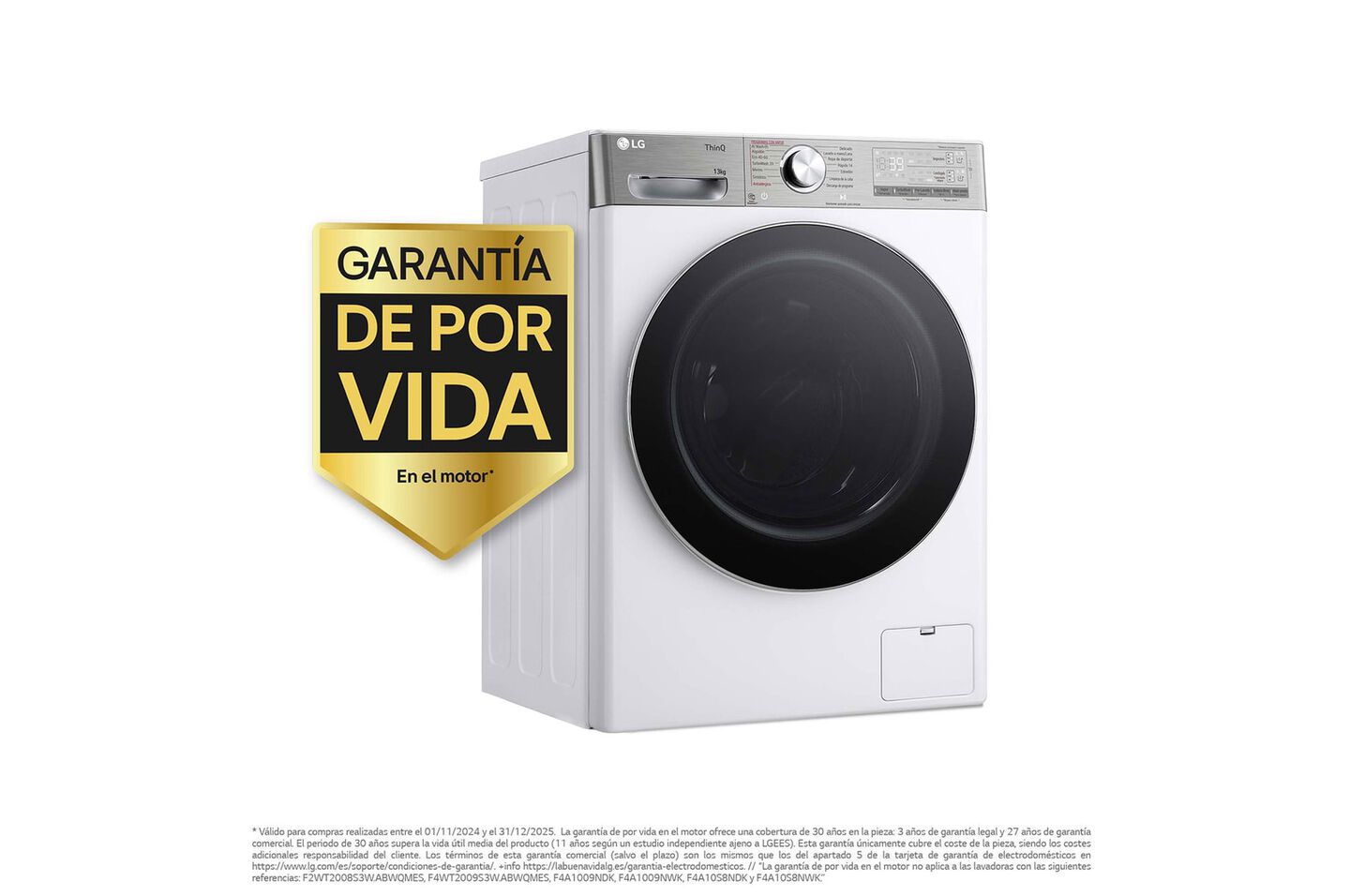 Lavadora 13 kg con AI-DD, autodosificaci&oacute;n y vapor para eficiencia y cuidado superior.