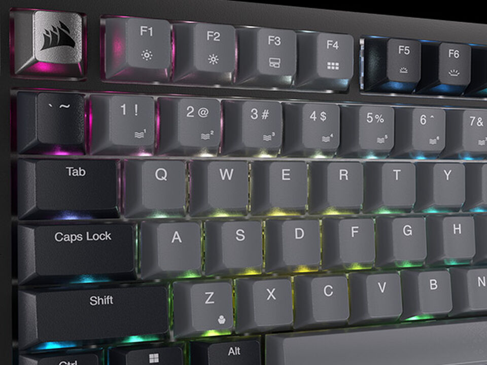 Teclado Mecánico para Juegos Intercambiable en Caliente - Interruptores Lineales Rojos CORSAIR MLX Prelubricados - Insonorización - Teclados PBT - QWERTY ES - Negro