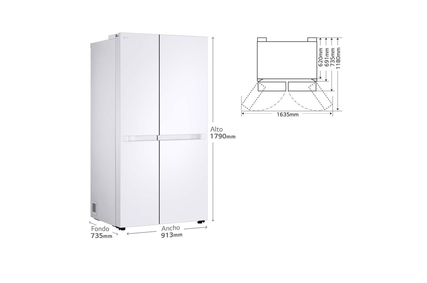 Frigor&iacute;fico Side by Side 664 L blanco, No Frost, LINEAR Cooling, Smart Diagnosis.