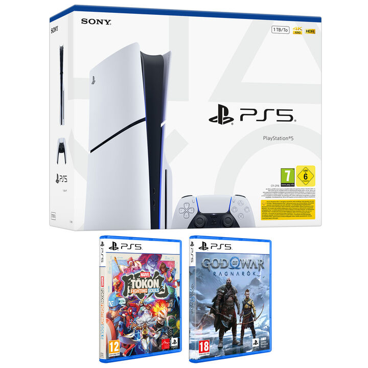 Consola PS5 DISCO 1Tb (CFI-2116 Slim Chasis E) + Marvel Tōkon: Fighting Souls + God Of War Ragnar&ouml;k
