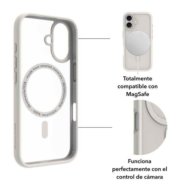 Funda iPhone 16 Blanca MS + ECO PROTECTOR+ cargador 30W