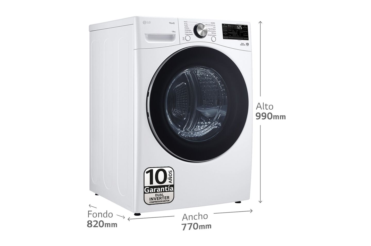 Secadora RH18U8AVCW 18kg con bomba de calor