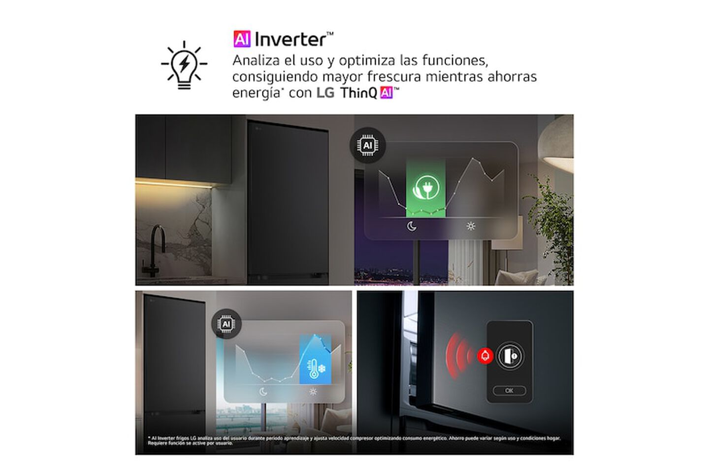 Frigor&iacute;fico Combi LG GBBSJ10EPY, 341L, No Frost, DoorCooling+, Inox antihuellas, Clase E