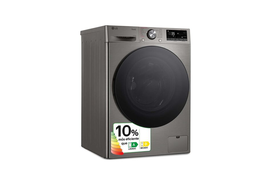 Lava-secadora 9 kg/6 kg inox con AI DD™, TurboWash 360°, vapor Steam™ y control Wi-Fi.