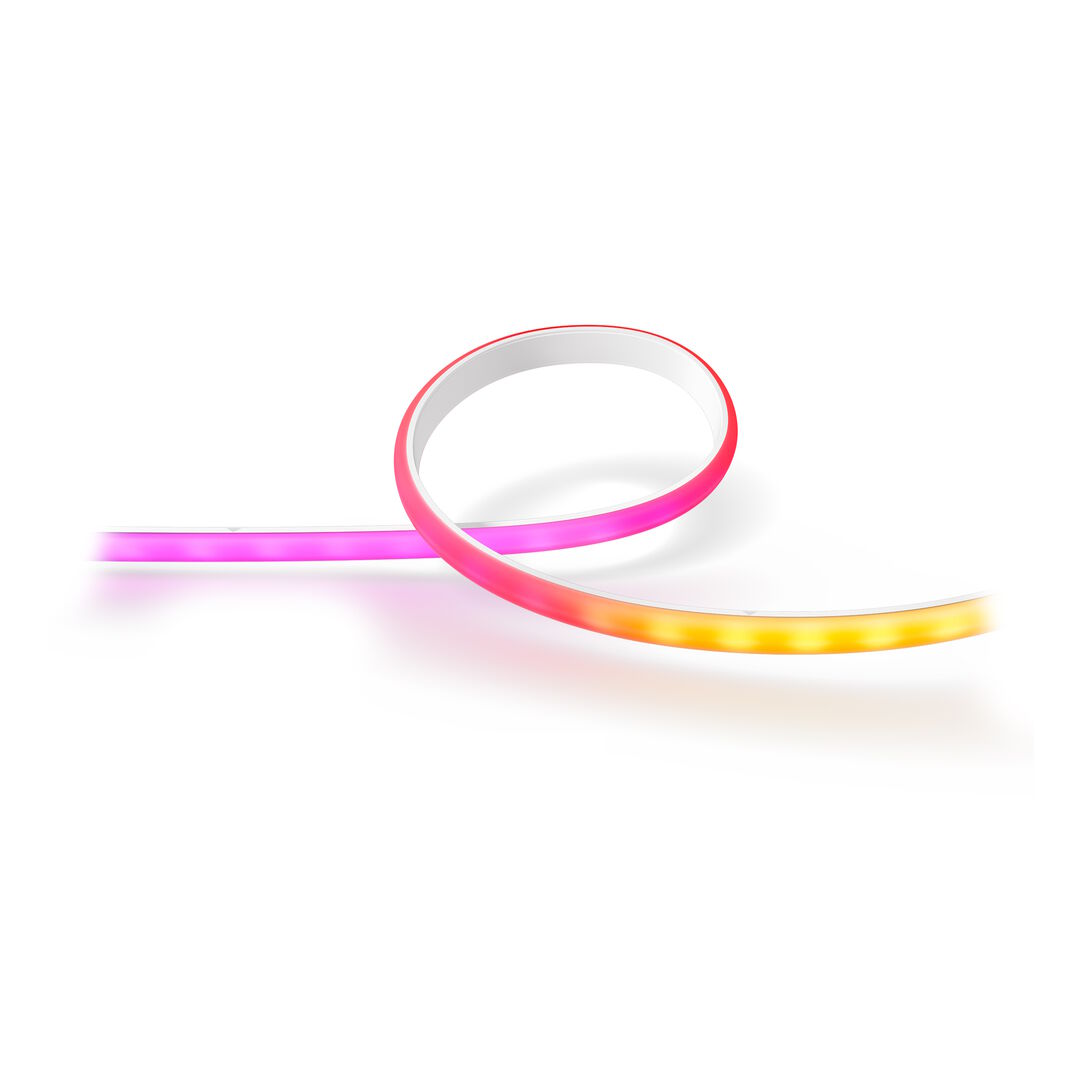 Tira de Led HUE LightStrips Gradient Base 2 Metros. LED integrado RGB. Bridge NO incluido.
Con tecnología Gradient y diseño flexible, la Philips Hue gradient lightstrip ofrece una potente combinación de luz colorida para cualquier estancia de tu hogar. No compatible con extensiones y bases de versiones anteriores.