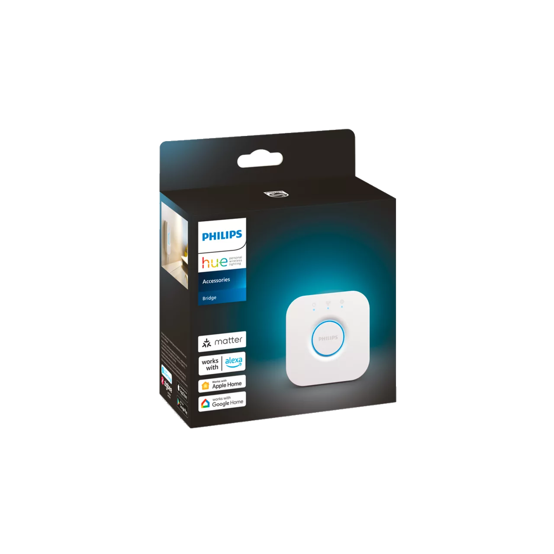 El pack incluye el Philips Hue Play HDMI Sync Box 8K y el Philips Hue Bridge. Con el Sync Box, las luces de tu sala se sincronizarán en tiempo real con lo que aparece en tu televisor, ya sea un partido de fútbol, una explosión en una película o el ambiente de tu videojuego. Sus transiciones fluidas y sus colores vibrantes te harán sentir parte de la pantalla.

El Hue Bridge es el cerebro que conecta todo el sistema. Con él, podrás controlar todas las luces de la habitación, configurar la sincronización y automatizar tu iluminación, todo desde la aplicación de Philips Hue. Es el dúo perfecto para una inmersión audiovisual sin igual.