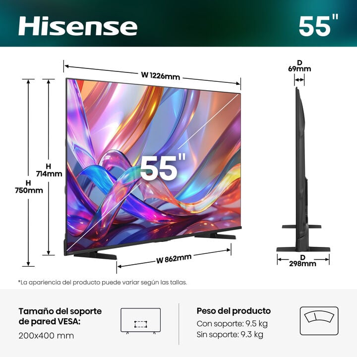 TV 4K UHD Hisense 55E7S con Smart TV