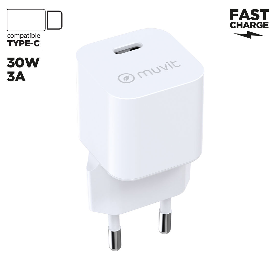 El cargador de pared muvit for change BiooFnix 30W representa una nueva generaci&oacute;n de tecnolog&iacute;a m&aacute;s respetuosa con el planeta. Fabricado a partir de aceite de ricino transformado en bioresina, este cargador nace literalmente de una semilla, como s&iacute;mbolo de innovaci&oacute;n sostenible y compromiso medioambiental.