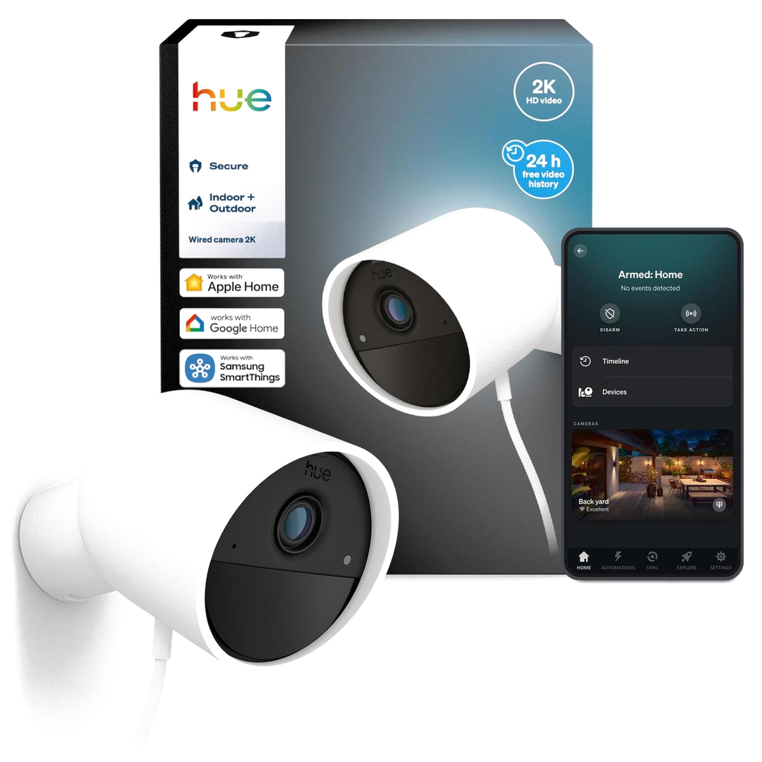 C&aacute;mara Videovigilancia Hue Secure 2K cable pared