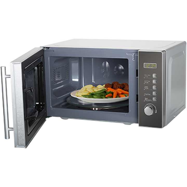 Microondas de uso fácil con capacidad de 20 L. Gracias a los 5 ajustes podrá (re)calentar o descongelar su comida fácilmente. Tiene temporizador.