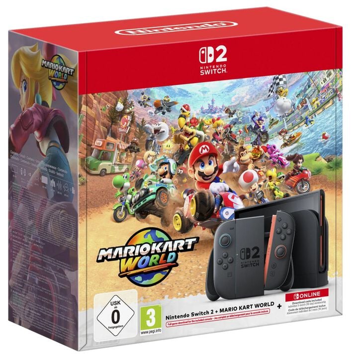 CONSOLA NINTENDO SWITCH 2 + MARIO KART WORLD + 3 MESES SUSCRIPCI&Oacute;N NINTENDO SWITCH ONLINE VERSI&Oacute;N ESPA&Ntilde;OLA