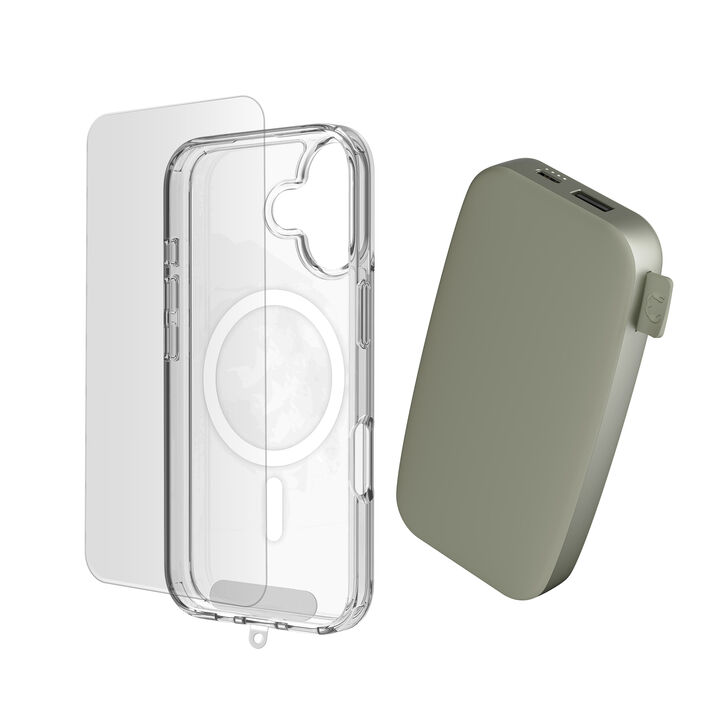 <p>Este pack 3 en 1 ha sido dise&ntilde;ado para ofrecer una soluci&oacute;n completa de protecci&oacute;n y autonom&iacute;a para tu iPhone. Incluye una powerbank magn&eacute;tica, una funda resistente y un protector de pantalla de vidrio templado, garantizando seguridad, comodidad y energ&iacute;a en cualquier momento.</p>
<p>La powerbank magn&eacute;tica de 12000 mAh permite cargar tu iPhone de forma inal&aacute;mbrica, gracias a su sistema de imanes que asegura una fijaci&oacute;n firme y estable. Su dise&ntilde;o compacto y ligero la convierte en el accesorio ideal para llevar siempre contigo, proporcionando bater&iacute;a extra cuando m&aacute;s la necesitas.</p>
<p>La funda protectora protege frente a golpes, ca&iacute;das y ara&ntilde;azos, manteniendo el dise&ntilde;o original del dispositivo y ofreciendo un ajuste preciso con acceso completo a botones y puertos.</p>
<p>El protector de pantalla de vidrio templado a&ntilde;ade una capa adicional de seguridad, protegiendo la pantalla frente a impactos y desgaste diario. Mantiene la claridad visual y la sensibilidad t&aacute;ctil para una experiencia de uso fluida.</p>
<p>Este pack es ideal para quienes buscan comodidad, protecci&oacute;n y rendimiento en un solo producto, optimizando la durabilidad y funcionalidad de su iPhone.</p>
<h3>Caracter&iacute;sticas principales</h3>
<ul>
<li>Pack completo 3 en 1: funda + protector de pantalla + powerbank</li>
<li>Powerbank magn&eacute;tica de 12000 mAh compatible con MagSafe</li>
<li>Carga inal&aacute;mbrica r&aacute;pida y sin cables</li>
<li>Dise&ntilde;o compacto, ligero y f&aacute;cil de transportar</li>
<li>Puerto USB-C para carga alternativa</li>
<li>Funda resistente a golpes y ara&ntilde;azos con ajuste preciso</li>
<li>Protector de pantalla de vidrio templado de alta dureza</li>
<li>Alta transparencia y sensibilidad t&aacute;ctil</li>
<li>Instalaci&oacute;n sencilla con kit incluido</li>
<li>Protecci&oacute;n contra sobrecarga, sobrecalentamiento y cortocircuitos</li>
</ul>
<h3>Contenido del pack</h3>
<ul>
<li>1 x Powerbank magn&eacute;tica inal&aacute;mbrica 12000 mAh</li>
<li>1 x Funda protectora compatible con iPhone</li>
<li>1 x Protector de pantalla de vidrio templado</li>
<li>Kit de limpieza e instalaci&oacute;n</li>
</ul>
<h3>Ideal para</h3>
<ul>
<li>Usuarios que buscan un pack completo listo para usar</li>
<li>Personas que necesitan bater&iacute;a extra durante el d&iacute;a</li>
<li>Quienes desean proteger su iPhone sin renunciar al dise&ntilde;o</li>
<li>Usuarios que valoran comodidad, funcionalidad y durabilidad</li>
</ul>