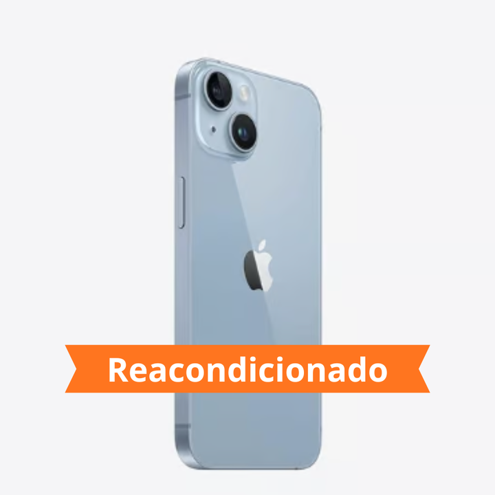 ⭐ iPhone 14 128 GB Azul
El iPhone 14 de 128 GB en color azul combina un dise&ntilde;o moderno y elegante con un rendimiento avanzado, ofreciendo una experiencia r&aacute;pida, fluida y fiable para el d&iacute;a a d&iacute;a. Gracias a su pantalla Super Retina XDR, su potente sistema de c&aacute;maras y su amplia capacidad de almacenamiento, es una excelente opci&oacute;n para disfrutar de fotograf&iacute;a, entretenimiento y productividad en un &uacute;nico dispositivo.

📱 Modelo: iPhone 14.
💾 Capacidad de almacenamiento: 128 GB.
🎨 Color: Azul.
🖥️ Pantalla Super Retina XDR de 6,1" con colores vibrantes, gran brillo y un excelente nivel de detalle.
⚡ Chip de alto rendimiento dise&ntilde;ado para ofrecer velocidad, eficiencia y una experiencia de uso fluida.
📸 Sistema avanzado de doble c&aacute;mara de 12 MP para capturar fotograf&iacute;as y v&iacute;deos con gran calidad.
🌙 Mejor rendimiento en condiciones de poca luz para obtener im&aacute;genes m&aacute;s n&iacute;tidas y detalladas.
🎥 Grabaci&oacute;n de v&iacute;deo de alta calidad para crear contenidos con resultados sorprendentes.
📶 Conectividad 5G para navegar, descargar y compartir contenido con mayor rapidez.
🔋 Bater&iacute;a optimizada para acompa&ntilde;arte durante toda la jornada.
🎮 Excelente rendimiento para multitarea, juegos y aplicaciones exigentes.
🔊 Sonido de alta calidad para disfrutar de m&uacute;sica, pel&iacute;culas, series y llamadas.
🔒 Face ID integrado para un acceso seguro y r&aacute;pido.
🛡️ Dise&ntilde;o resistente con acabados premium y gran durabilidad.
✅ Disfruta de un smartphone potente, equilibrado y preparado para cualquier situaci&oacute;n, ofreciendo una combinaci&oacute;n perfecta de rendimiento, autonom&iacute;a y calidad fotogr&aacute;fica.

⭐ El iPhone 14 128 GB Azul destaca por su atractivo dise&ntilde;o, fluidez, calidad de imagen y amplia capacidad de almacenamiento, convirti&eacute;ndose en una excelente opci&oacute;n para quienes buscan una experiencia Apple completa.

🛡️ Compra con total tranquilidad
🔖 Producto reacondicionado Grado Excelente (A).
💳 Financiaci&oacute;n a 24 meses.
📄 3 a&ntilde;os de garant&iacute;a.
🛡️ Garant&iacute;a Orange.
✅ 14 d&iacute;as de derecho de desistimiento.