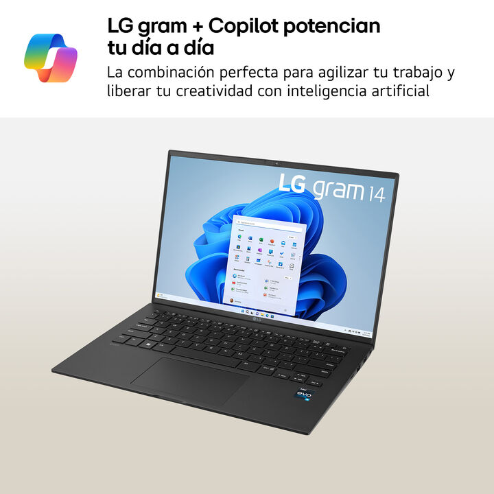 Port&aacute;til 14" LG gram - 14Z90RU, Windows 11, Intel&reg; Core&trade; i5, 16 GB RAM, 512 GB SSD, Panel IPS WUXGA (1920x1200), Ligero 1 kg, 24,5 Horas de bater&iacute;a, Negro