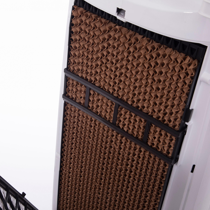 Climatizador evaporativo de gran caudal con 6 velocidades y temporizador