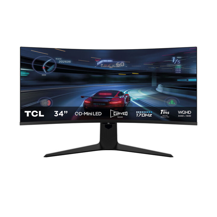 "&iexcl;Eleva tu experiencia gaming y de entretenimiento al siguiente nivel! El TCL 34R83Q combina un panel curvo R1500 de 34 pulgadas (86 cm) con tecnolog&iacute;a Mini LED y QLED panor&aacute;mico, ofreciendo colores vibrantes, negros profundos y un brillo impresionante de hasta 1400 nits en HDR.

Dise&ntilde;ado para gamers exigentes y profesionales del entretenimiento, su formato ultra wide 21:9 y resoluci&oacute;n 3440x1440 te sumergen en cada partida, pel&iacute;cula o proyecto creativo. Disfruta de una frecuencia de refresco de 170 Hz y un tiempo de respuesta de 1 ms, para que cada acci&oacute;n sea fluida y sin retrasos.

Caracter&iacute;sticas destacadas:

Tecnolog&iacute;a HDR10 y pico de brillo 900 nits est&aacute;ndar / 1400 nits boost

Gran &aacute;ngulo de visi&oacute;n con revestimiento antirreflejos y certificaci&oacute;n Low Blue Light T&uuml;v Rheinland

Modos de imagen optimizados: Est&aacute;ndar, Oficina, FPS, RPG, RCG, Pel&iacute;cula, Eye Saver, E-book

Control total y conveniencia: KVM, USB-C con DP 1.4 y PD 90W, USB-A y USB-B

Conectividad avanzada: HDMI 48G (FRL), DP 1.4, HDCP 2.2, salida de auriculares

Su elegante stand by LED naranja/blanco y dise&ntilde;o curvo no solo ofrecen estilo, sino tambi&eacute;n comodidad para largas sesiones de juego o trabajo.

Transforma tu escritorio con el TCL 34R83Q, el monitor pensado para quienes buscan rendimiento, calidad visual y versatilidad en cada p&iacute;xel."