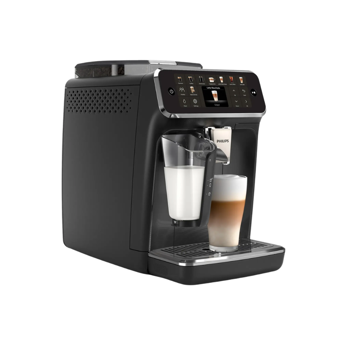 La forma m&aacute;s f&aacute;cil de disfrutar de caf&eacute; caliente y helado con LatteGo, el sistema de leche m&aacute;s r&aacute;pido de limpiar*
Elige entre las 20 deliciosas recetas de caf&eacute; con la LatteGo 5500. Desde cremosos lattes hasta refrescantes caf&eacute;s helados, cada bebida se preparar a la temperatura ideal con el aroma y la cremosidad perfectos. LatteGo te ayuda a crear una espuma sedosa y facilita la limpieza.