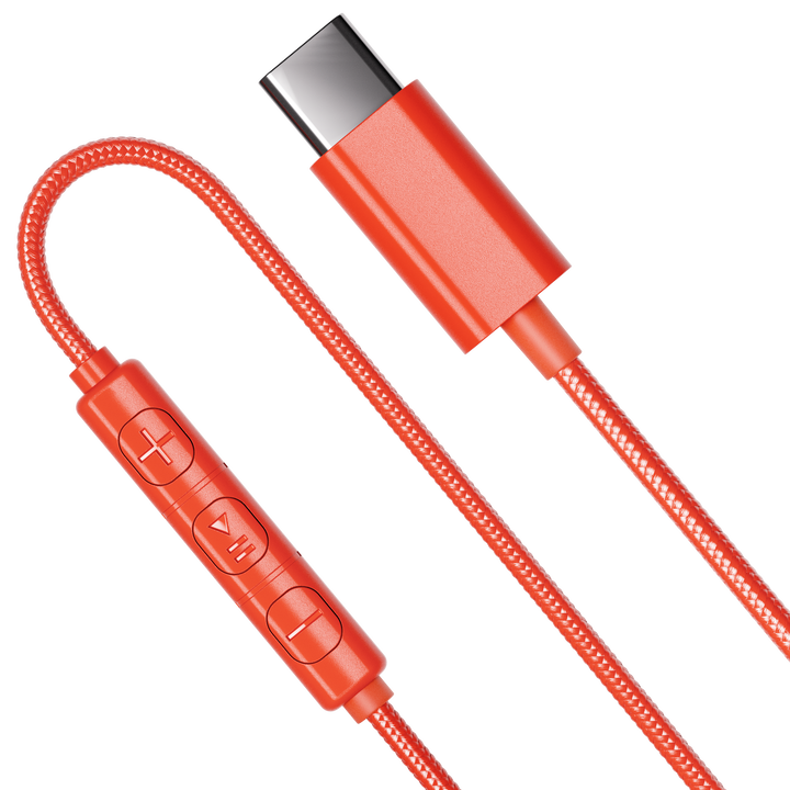 Los auriculares San Francisco 2 Poppy Orange son unos auriculares con cable dise&ntilde;ados para disfrutar de un sonido claro y equilibrado en cualquier momento. Incorporan un conector USB Tipo-C compatible con smartphones, tablets y ordenadores port&aacute;tiles, un resistente cable de tela trenzada antienredos, micr&oacute;fono integrado y control remoto de tres botones para gestionar llamadas y m&uacute;sica de forma c&oacute;moda. Su dise&ntilde;o Open-Fit ofrece un ajuste ligero y confortable, ideal para el uso diario.