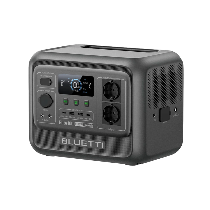 BLUETTI Premium 100 V2 es una estaci&oacute;n de energ&iacute;a de gran capacidad (1.024 Wh) y alta potencia de salida (1.800 W continuos y modo Power Lifting hasta 2.700 W) equipada con bater&iacute;as de LiFePO4 de larga vida &uacute;til (+4.000 ciclos). Es la soluci&oacute;n ideal para respaldo dom&eacute;stico de emergencia, teletrabajo fuera de la red o viajes largos en camper, ofreciendo carga r&aacute;pida por CA o energ&iacute;a solar.