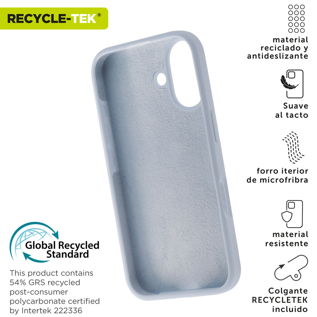 Nuestra funda liquid de muvit for change, fabricada en silicona reciclada certificada, aporta un tacto extra suave con un acabado interior en microfibra. Añade un toque de color a tu iPhone 

La protección del medio ambiente es, hoy en día, una preocupación en todo momento, con las fundas recycletek de muvit for change, proponemos una gama de fundas reciclables, fabricadas con materiales reciclados con certificado GRS. Una manera responsable de proteger nuestro smartphone. 
