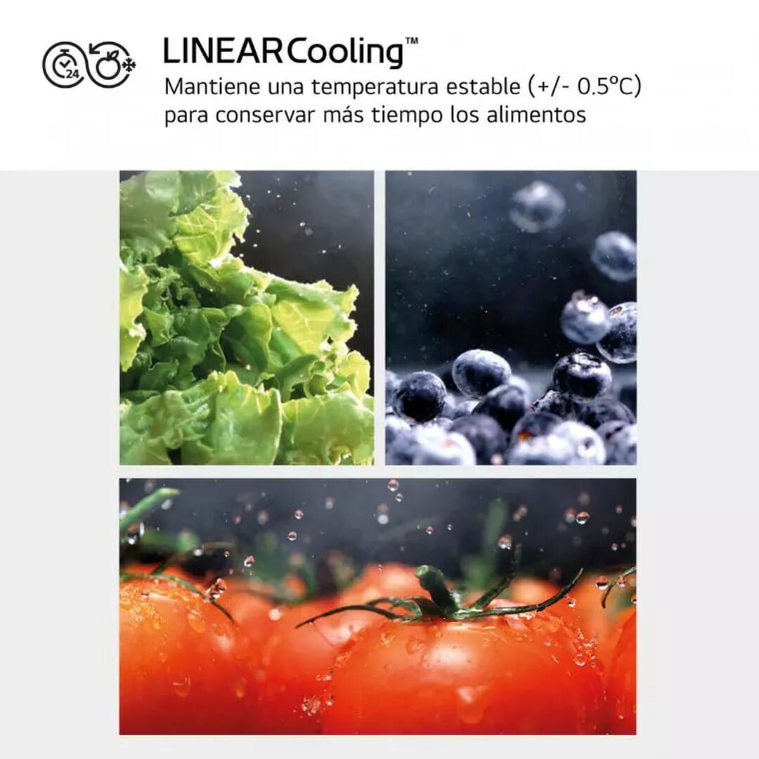 Frigor&iacute;fico Side by Side 641 L, inox antihuellas, con DoorCooling+, LINEARCooling y dispensador de agua y hielo.