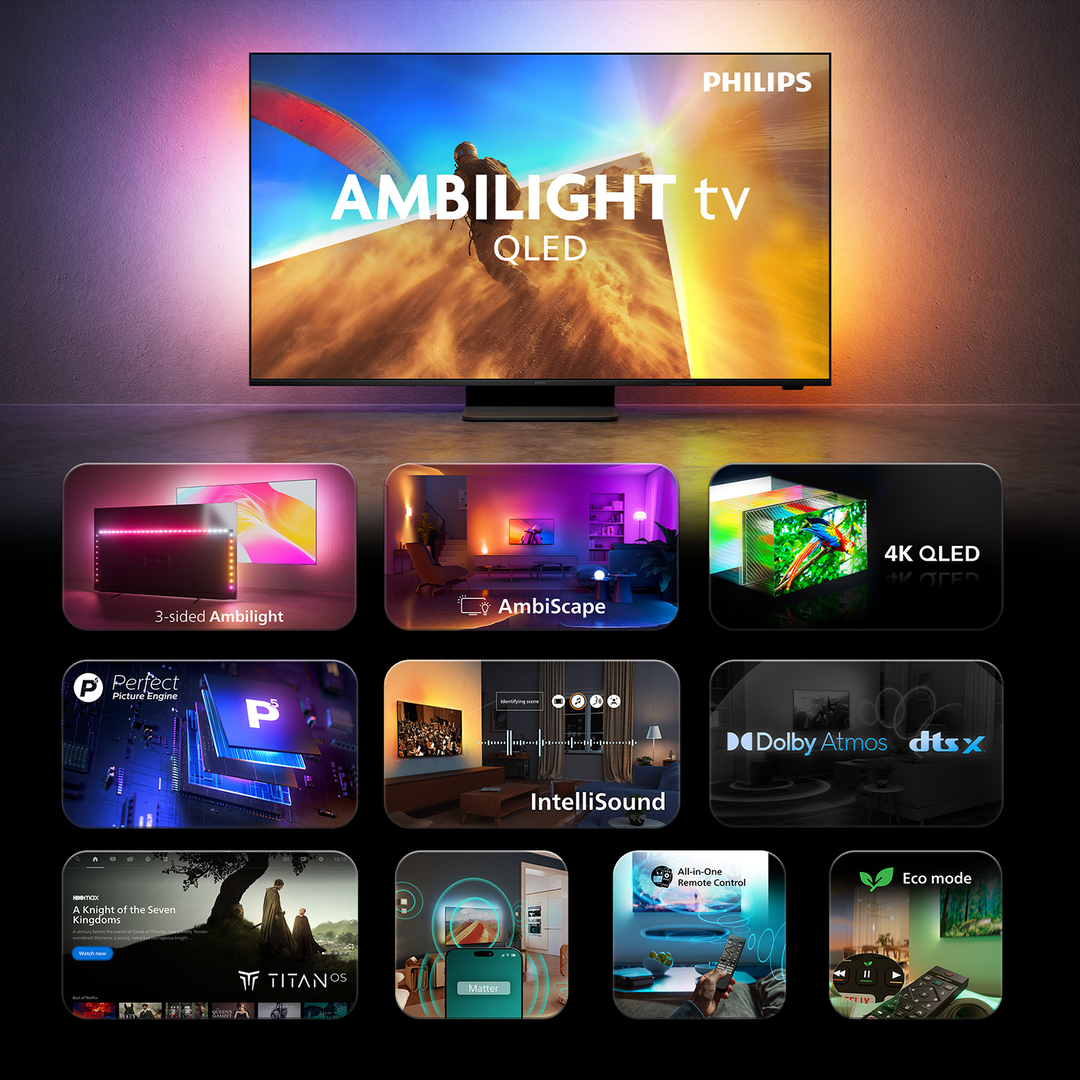 43" 4K QLED Ambilight Smart TV