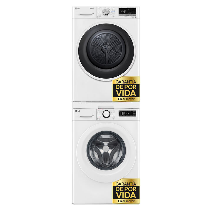 Torre LG 9/9 kg con AI Direct Drive y secado eficiente A++